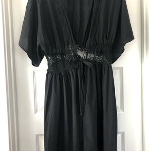 Black Coverup with Lace Front Tie